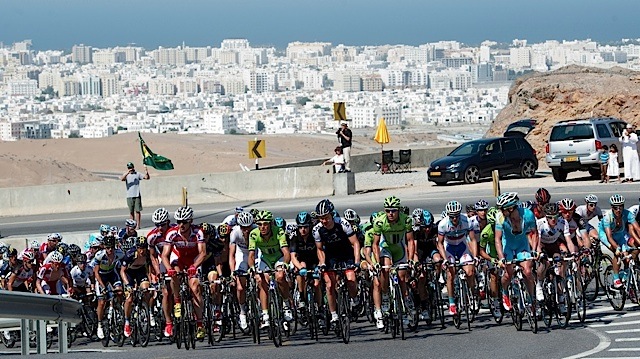 Photo: The choppy finish to Stage 2 which split the peloton and produced a solo win. (photo credit: Lloyd Images/Muscat Municipality).